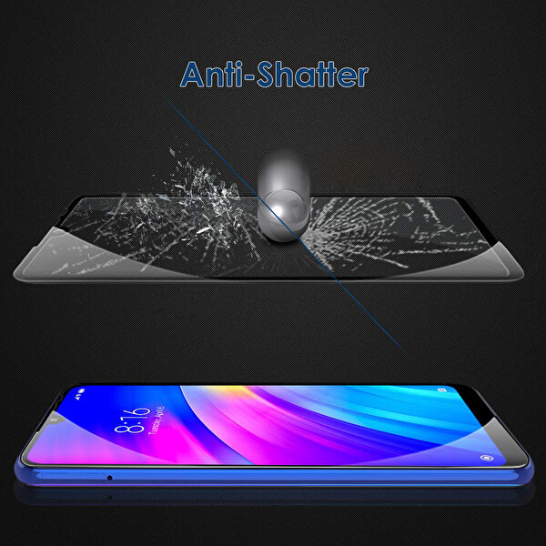 Microsonic Xiaomi Redmi 7 Tam Kaplayan Temperli Cam Ekran Koruyucu Siyah
