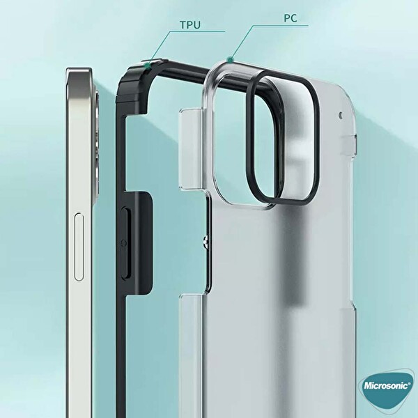 Microsonic Apple Iphone 13 Kılıf Frosted Frame Lacivert