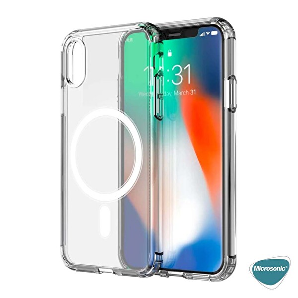 Microsonic Apple Iphone X Kılıf Magsafe Clear Soft Şeffaf