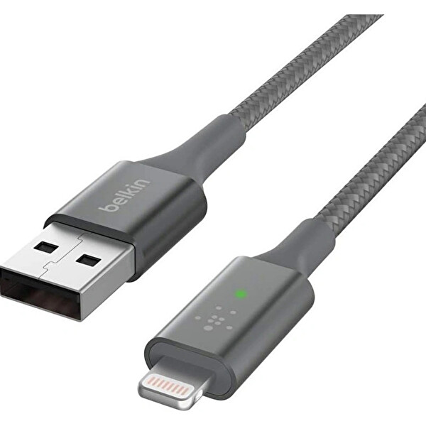 Belkin CAA007BT04GR Smart Led 1.2 M Gri Lightning Kablo