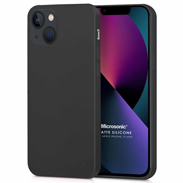 Microsonic Matte Silicone Apple Iphone 13 Mini Kılıf Siyah