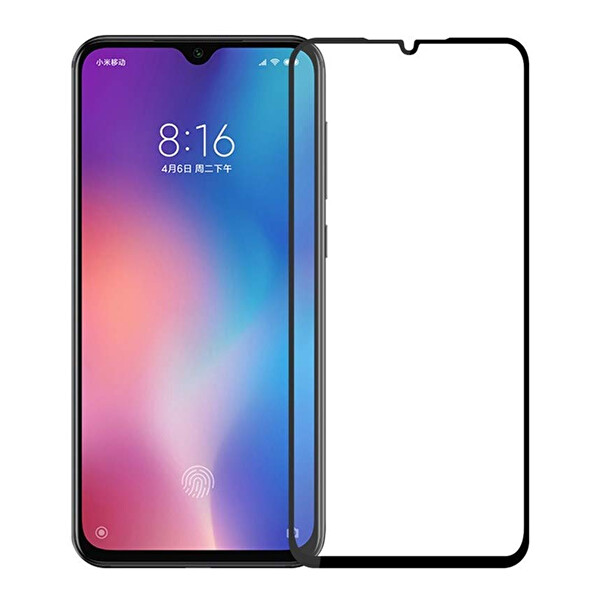 Microsonic Xiaomi Mi 9 Se Tam Kaplayan Temperli Cam Ekran Koruyucu Siyah