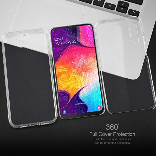 Microsonic Samsung Galaxy A50 Kılıf 6 Tarafı Tam Full Koruma 360 Clear Soft Şeffaf