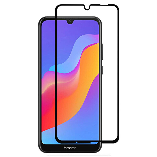 Microsonic Huawei Y6 2019 Tam Kaplayan Temperli Cam Ekran Koruyucu Siyah