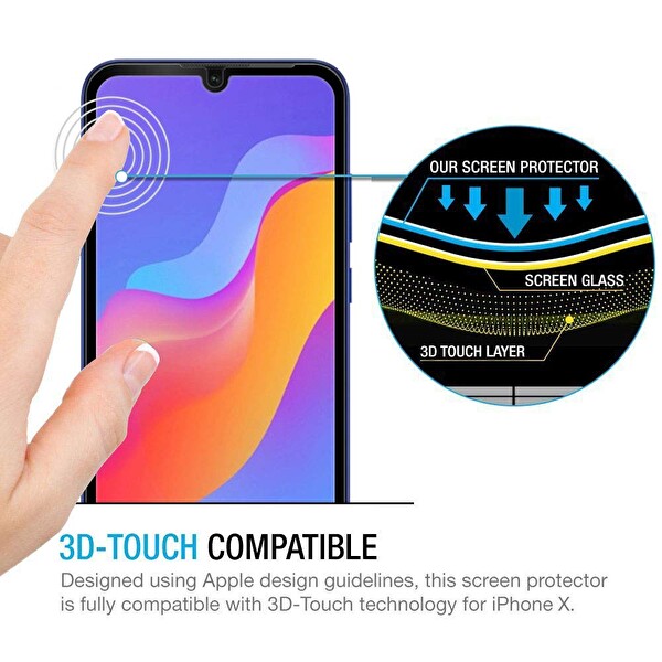 Microsonic Huawei Y6 2019 Tam Kaplayan Temperli Cam Ekran Koruyucu Siyah