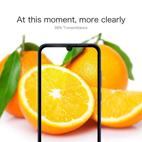 Microsonic Huawei Y6 2019 Tam Kaplayan Temperli Cam Ekran Koruyucu Siyah