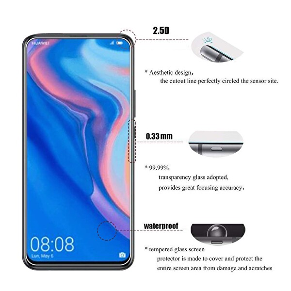 Microsonic Huawei Y9 Prime 2019 Temperli Cam Ekran Koruyucu