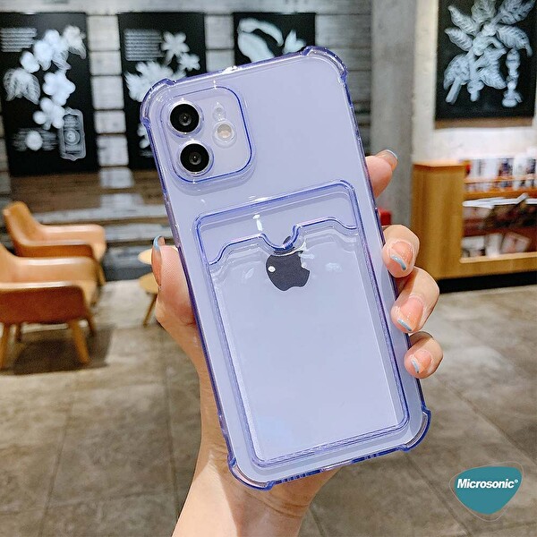 Microsonic Apple Iphone 13 Pro Max Card Slot Shock Kılıf Lila