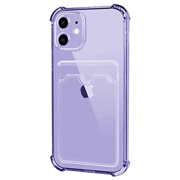 Microsonic Apple Iphone 12 Mini Card Slot Shock Kılıf Lila