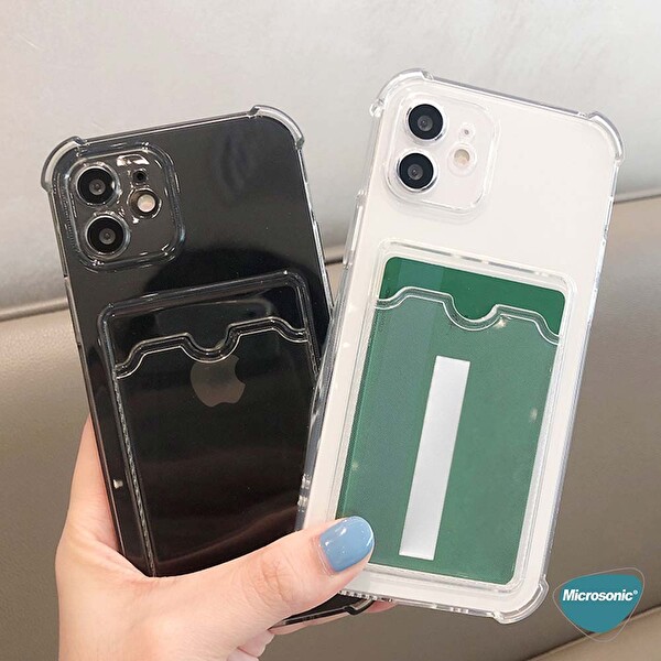 Microsonic Apple Iphone 12 Mini Card Slot Shock Kılıf Lila