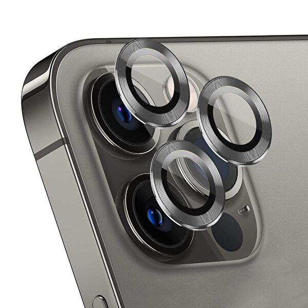 Microsonic Microsonic Apple Iphone 15 Pro Max Tekli Kamera Lens Koruma Camı Füme