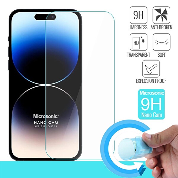 Microsonic Apple Iphone 15 Nano Glass Cam Ekran Koruyucu