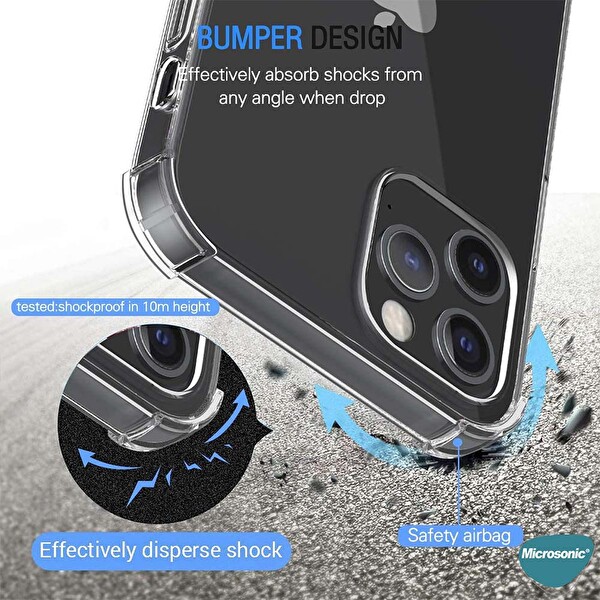 Microsonic Apple Iphone 15 Pro Max Kılıf Shock Absorbing Şeffaf