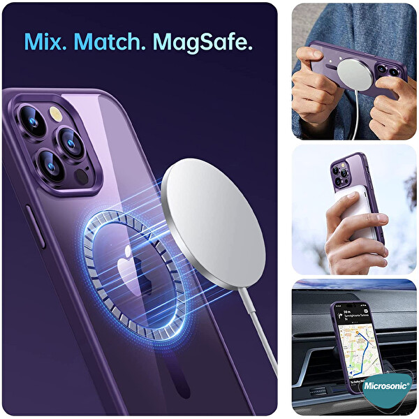 Microsonic Apple Iphone 15 Pro Kılıf Magsafe Shadow Planet Rose Gold