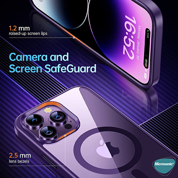 Microsonic Apple Iphone 15 Pro Kılıf Magsafe Shadow Planet Rose Gold