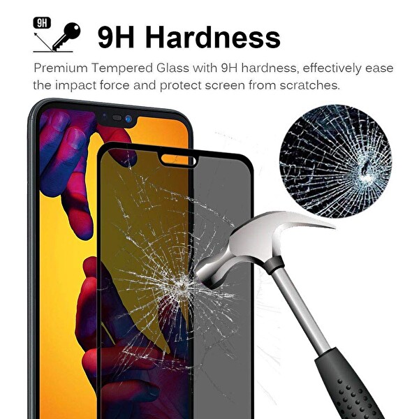 Microsonic Huawei P20 Lite Privacy 5d Gizlilik Filtreli Cam Ekran Koruyucu Siyah
