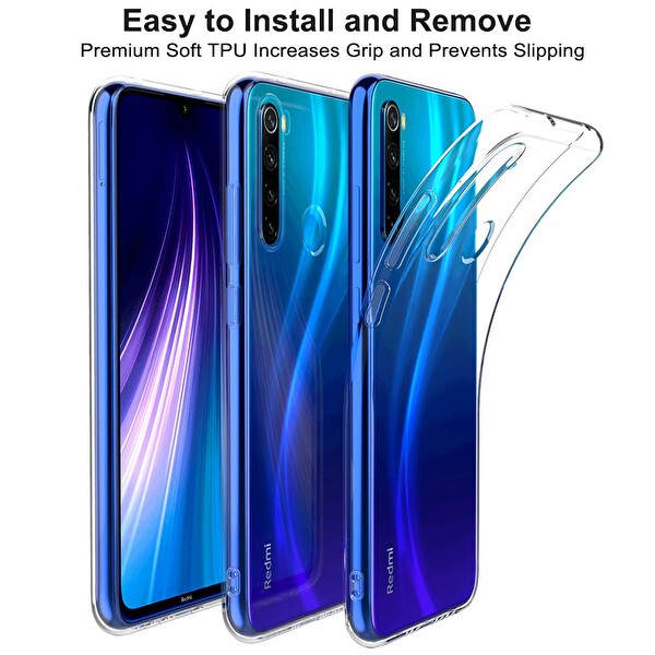 Microsonic Xiaomi Redmi Note 8t Kılıf Transparent Soft Beyaz