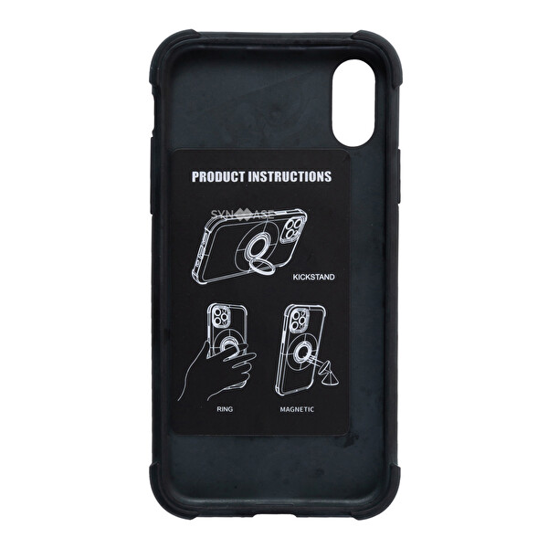 SyncCase iPhone XR Uyumlu Darbeye Dayanıklı Siyah Telefon Kılıfı