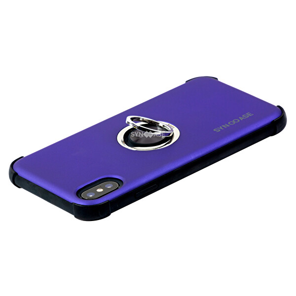 SyncCase iPhone XR Uyumlu Darbeye Dayanıklı Mor Telefon Kılıfı