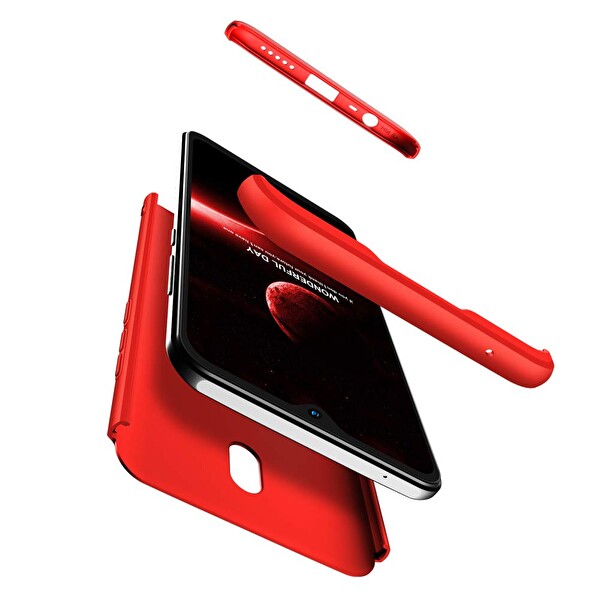 Microsonic Xiaomi Redmi 8a Kılıf Double Dip 360 Protective Kırmızı