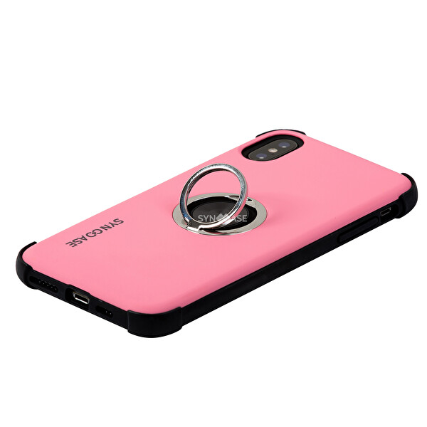 SyncCase iPhone XS Max Uyumlu Darbeye Dayanıklı Açık Pembe Telefon Kılıfı