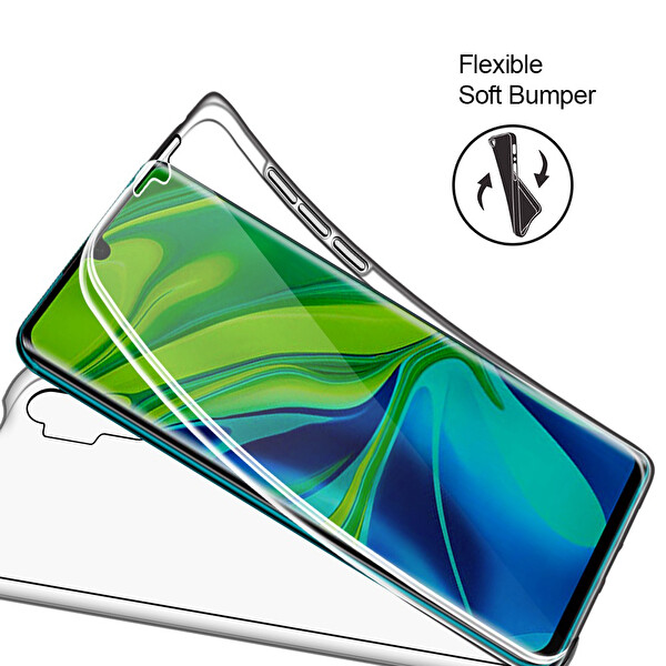 Microsonic Xiaomi Mi Note 10 Pro Kılıf 6 Tarafı Tam Full Koruma 360 Clear Soft Şeffaf