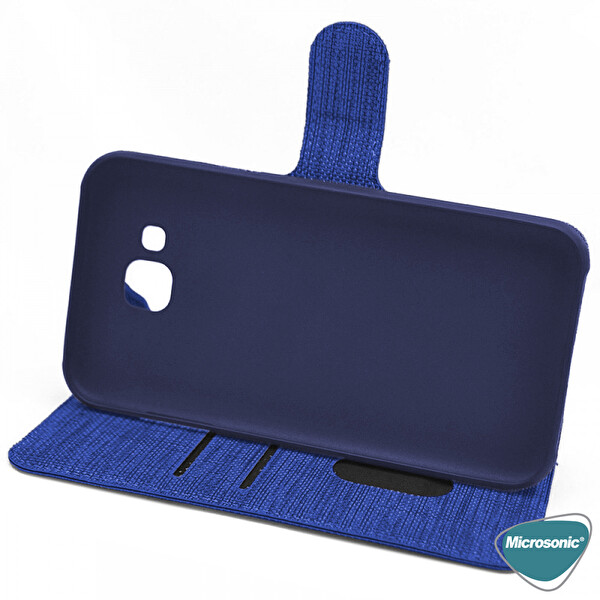 Microsonic Xiaomi Mi 9 Se Kılıf Fabric Book Wallet Lacivert