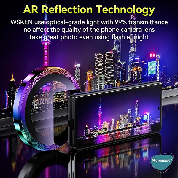 Microsonic Samsung Galaxy Z Fold 5 Tekli Kamera Lens Koruma Camı Siyah