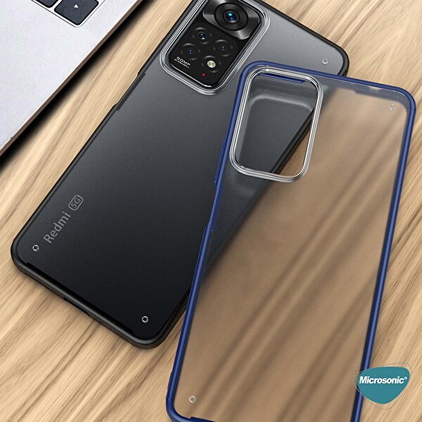 Microsonic Xiaomi Redmi Note 11 Pro 5g Kılıf Frosted Frame Siyah