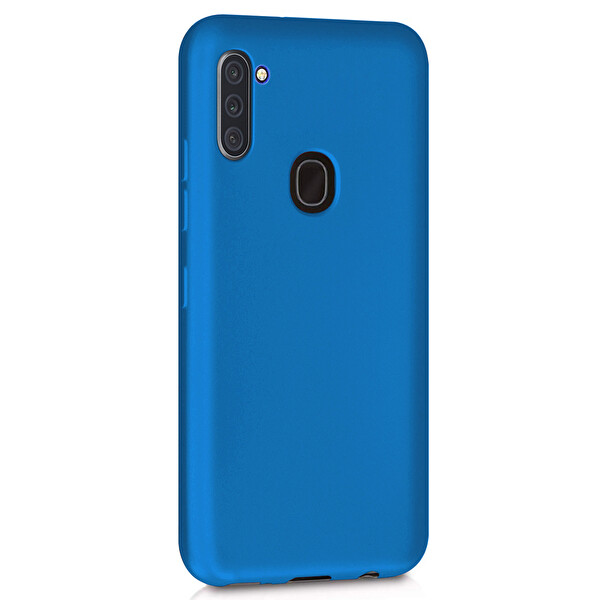 Microsonic Matte Silicone Samsung Galaxy A11 Kılıf Mavi