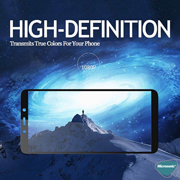 Microsonic Huawei Y5p Tam Kaplayan Temperli Cam Ekran Koruyucu Siyah