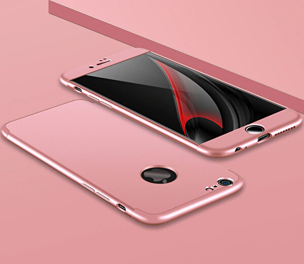 Microsonic Apple Iphone 6 Plus Kılıf Double Dip 360 Protective Rose Gold