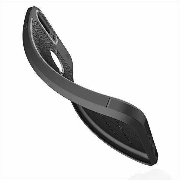 Microsonic Apple Iphone 8 Plus Kılıf Deri Dokulu Silikon Siyah