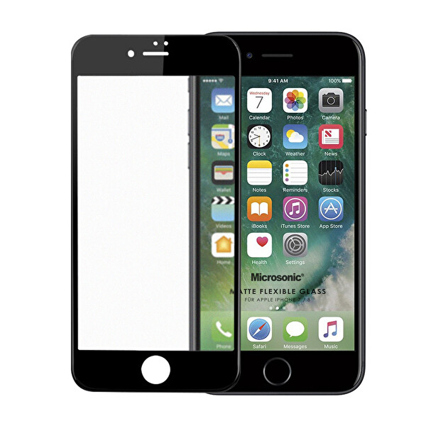 Microsonic Apple Iphone 8 Seramik Matte Flexible Ekran Koruyucu Siyah