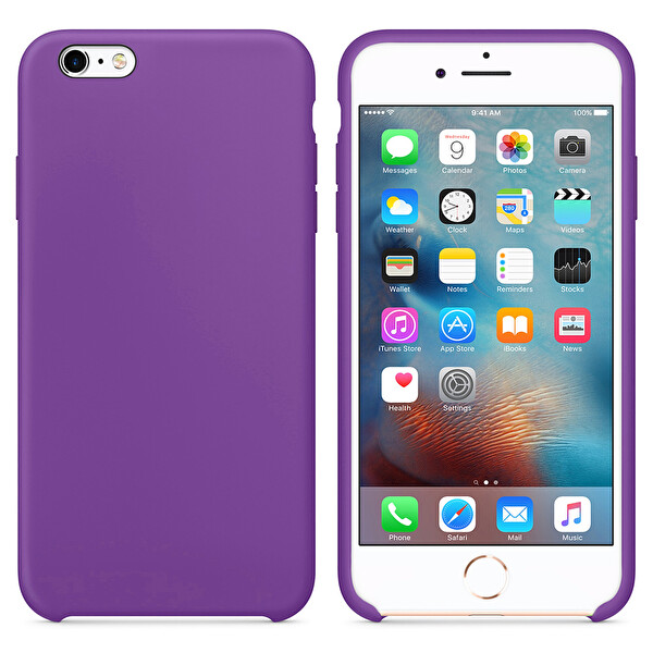 Microsonic Apple Iphone 6s Plus Kılıf Liquid Lansman Silikon Menekşe Moru