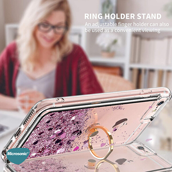 Microsonic Apple Iphone 7 Kılıf Glitter Liquid Holder Mor
