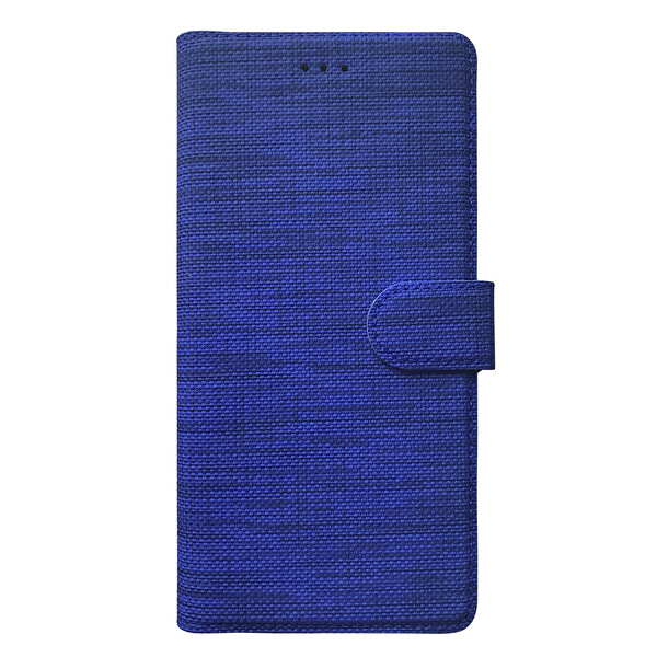 Microsonic Apple Iphone 12 Kılıf Fabric Book Wallet Lacivert