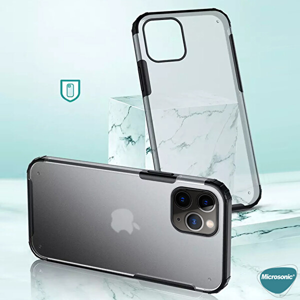 Microsonic Apple Iphone 12 Pro Kılıf Frosted Frame Kırmızı