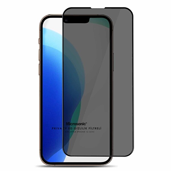 Apple Iphone 13 Mini Privacy 5d Gizlilik Filtreli Cam Ekran Koruyucu Siyah