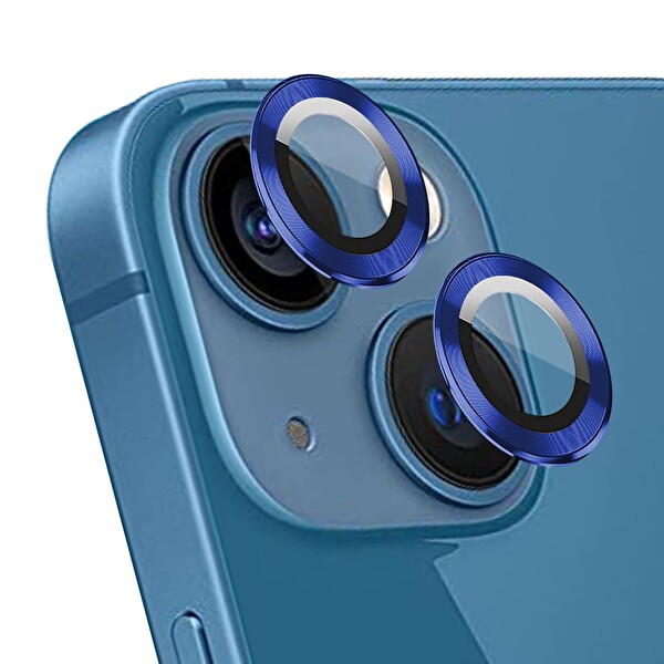 Microsonic Apple Iphone 13 Mini Tekli Kamera Lens Koruma Camı Lacivert