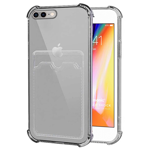 Microsonic Apple Iphone 8 Plus Card Slot Shock Kılıf Siyah