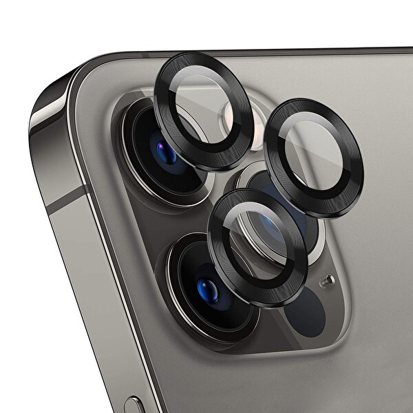Microsonic Apple Iphone 13 Pro Tekli Kamera Lens Koruma Camı Siyah