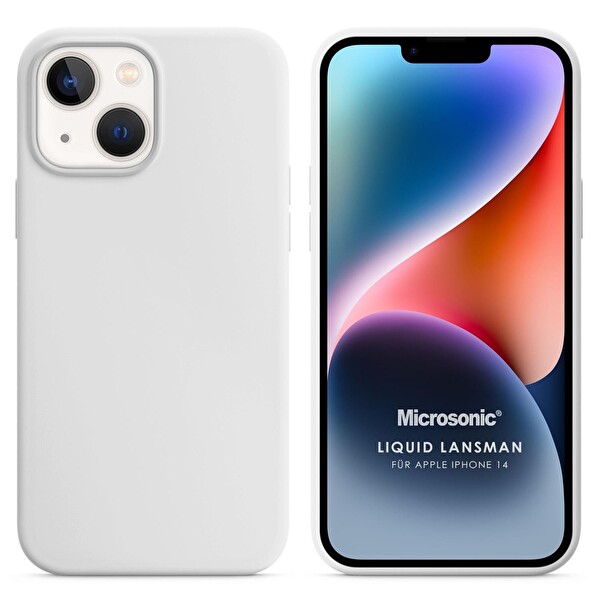 Microsonic Apple Iphone 14 Kılıf Liquid Lansman Silikon Beyaz