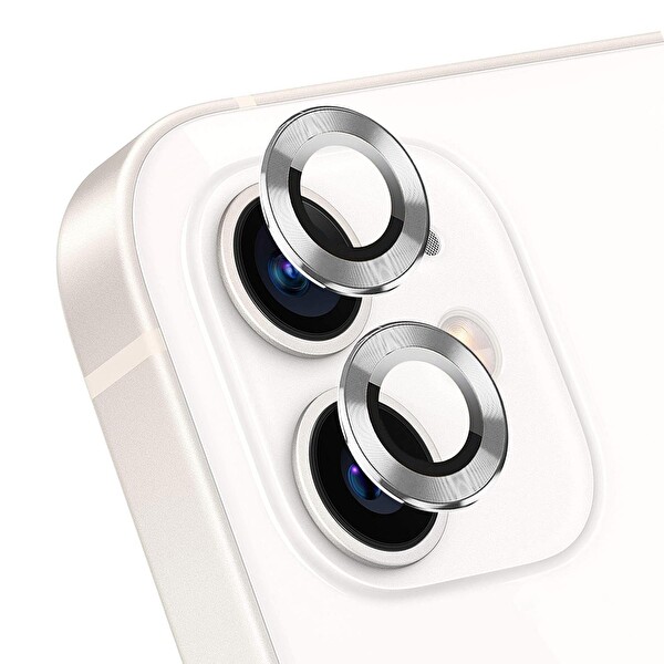 Microsonic Apple Iphone 12 Mini Tekli Kamera Lens Koruma Camı Gümüş