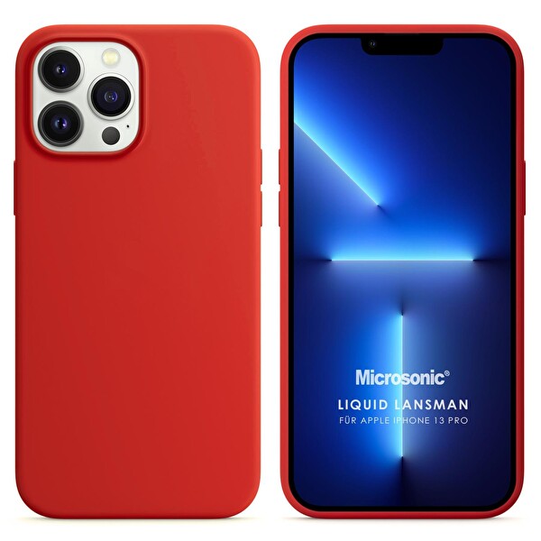 Microsonic Apple Iphone 13 Pro Kılıf Liquid Lansman Silikon Kırmızı