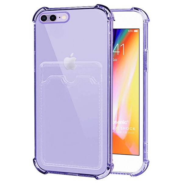 Microsonic Apple Iphone 7 Plus Card Slot Shock Kılıf Lila