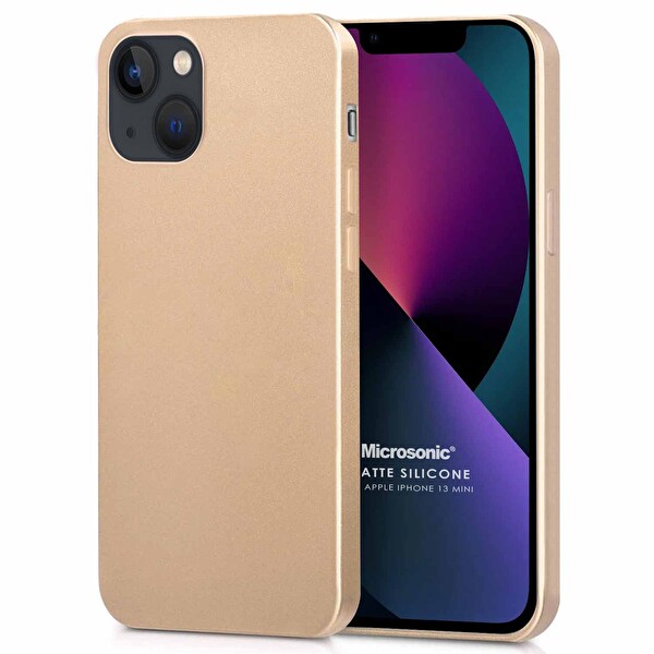 Microsonic Matte Silicone Apple Iphone 13 Mini Kılıf Gold