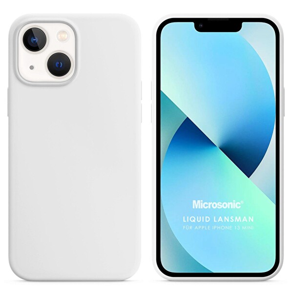 Microsonic Apple Iphone 13 Mini Kılıf Liquid Lansman Silikon Beyaz