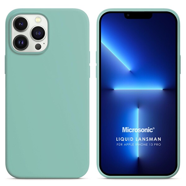 Microsonic Apple Iphone 13 Pro Kılıf Liquid Lansman Silikon Su Yeşili