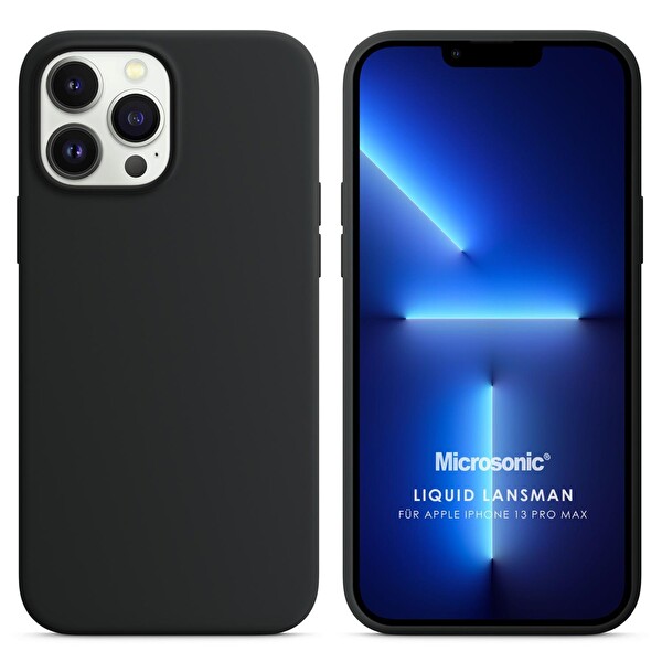 Microsonic Apple Iphone 13 Pro Max Kılıf Liquid Lansman Silikon Siyah